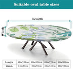 Watercolor Foliage Print Oval Tablecloth Fitted Greaseproof Waterproof Elastic for Birthday New Year Bachelor Party Graduation Fits for 54" x 76" Oval Table - Image 4