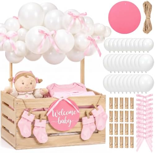 Novabright Wooden Baby Shower Crate Closet with Handle, Classic, Wood by Unknown