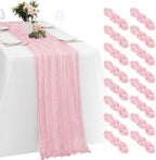 16 Pack Light Pink Cheesecloth Table Runners 20x120 Inch Gauze Table Runner Cheese Cloth 10FT Pink Table Runner Rustic Sheer Runner for Wedding Birthday Party Baby Shower Table Decor by Yorcari