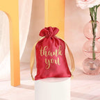 Roowest 4 x 6 Inch 100 Pcs Thank You Satin Gift Bags, Red - Image 6