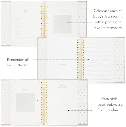 Sugar Paper Baby Keepsake Book, Memory Book from Pregnancy to First Year, Milestone Journal with Pocket Storage, Baby Shower Idea, Gender Neutral Gift, Cloth Hardcover, Rose Linen - Image 7