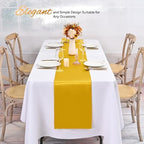 24 Pack Gold Satin Table Runners,12 x 108 Inch Long Table Runners for Rectangle Round Tables, Smooth Satin Table Runner for Wedding, Birthday Party Banquets Decoration - Image 6