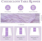 Sioloc 10 Pack Lilac Purple Lavender Cheesecloth Table Runner 120'' x 35'',Spring Easter Decor Soft Gauze Boho Wedding Table Decor for 10ft Table Birthday Party,Baby Shower, Bridal Shower - Image 6
