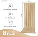 40x14ft Beige Backdrop Curtains for Wedding Party, 8 Panels 14 ft Long Back Drop Cloth, Wrinkle-Free Polyester Drapes for Birthday, Baby Shower, Stage Photography Background - Image 6