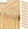 DeZerlor Champagne Cheesecloth Table Runners 10 Pack Summer Boho Runners by DeZerlor