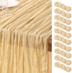 DeZerlor Champagne Cheesecloth Table Runners 10 Pack Summer Boho Runners by DeZerlor
