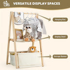 GiftAmaz Wooden Baby Shower Crate Closet, Double-Layered Baby Basket - Image 2