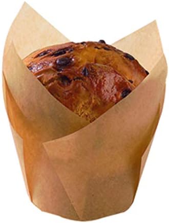 PacknWood 209CPST5M Brown tulip papers, Tulips Golden Brown Silicone Baking Cup,tulip cupcake liners for baking (4oz, 2.1") - 1000 per case by PacknWood