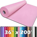 PerkHomy 36" x 2,400" (200') Light Pink Kraft Paper Roll for Craft Bulletin Board Paper Art Table Covering Crafting Gift Wrapping Bouquet Packing Parcel 80GSM 55LB (Light Pink, 36" x 200') by PerkHomy
