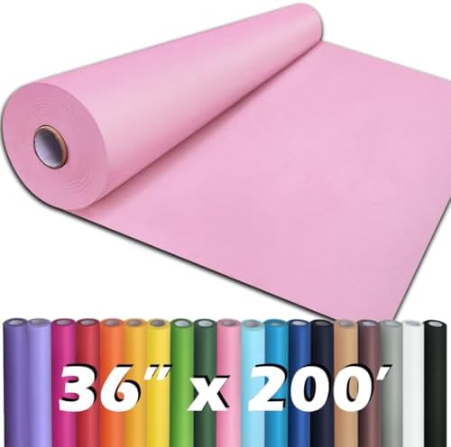 PerkHomy 36" x 2,400" (200') Light Pink Kraft Paper Roll for Craft Bulletin Board Paper Art Table Covering Crafting Gift Wrapping Bouquet Packing Parcel 80GSM 55LB (Light Pink, 36" x 200') by PerkHomy