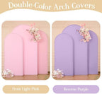Pink and Purple Arch Cover 6.6FT 7.2FT 8FT Party Party Arch Covers Stretchy Backdrop Set of 3 - Image 3