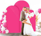FOTSHARER Hot Pink Arch Cover Set of 3 Spandex Arch Cover Backdrop Fabric 4FT 5FT 6FT Chaira Wedding Arch Stand Covers Balloon Round Top Arched Covers Stretchy Backdrop Fuchsia Decor - Image 3