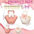 Sweetude 24 Set PU Leather Heart Purse Gift Bag with Handles, Cute Style - Image 2
