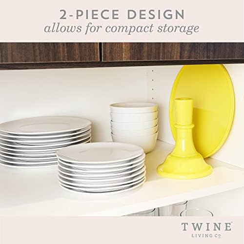 Twine Melamine Cake Stand, Cupcake Display Home Decor Food and Dessert Serving Accessory, 11.5 x 8 Inches, White, Set of 1 - Image 3