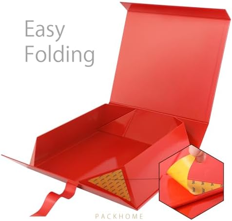 PACKHOME Extra Large Red Gift Box with Ribbon Magnetic Lid 17x14.5x5.5in - Image 5