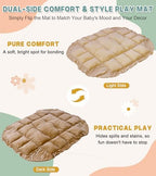 5-in-1 Baby Play Gym and Tummy Time Mat, 12 Learning Cards, Plush Activity Mat with 6 Toys, Baby Gym, Convertible to Ball Pit, Baby Gift, Brown - Image 4