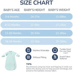 Rayon Made from Bamboo Sleep Sack 6-12 Months, Detachable Sleeves - Adjustable Warmth to Prevent Overheating, 1.0 TOG Breathable Wearable Blanket Toddler Sleeping Bag, Safe for Night Sleep - Image 7