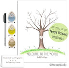 Boy's Baby Shower Fingerprint Tree Set Guestbook Alternative, 11x14 Inches - Image 3