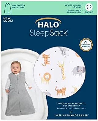 HALO SleepSack, 100% Cotton Wearable Blanket, Swaddle Transition Sleeping Bag, TOG 0.5 - Image 6