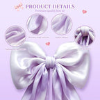 Big Purple Bow Decor, 16 x 85in Christmas Tree Topper Bow, Oversized Hanging Bow with Long Streamers, Large Bow for Entrance Wall Backdrop Wedding Birthday Bridal Shower Graduation Coquette Room Decor - Image 3