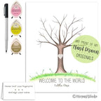 Girl's Baby Shower Fingerprint Tree Set Guestbook Alternative, 8.5x11 - Image 3