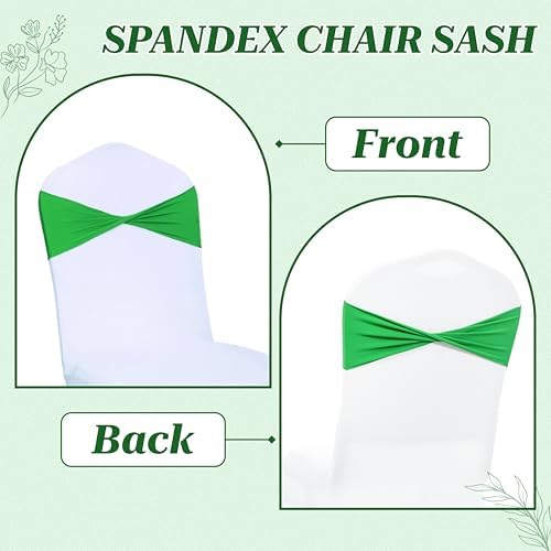MDS Pack of 250 Spandex Chair Sashes Without Slider Buckles – Light Green - Image 4