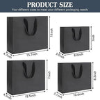 PerKoop 40 Pack Kraft Gift Bags with Handles 4 Sizes,Horizontal,Black - Image 2