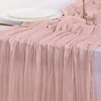 Pink Cheesecloth Table Runner Fall Boho Wedding Birthday Party Home Decor - Image 6