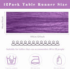 Purple 12 Pcs Cheesecloth Table Runner 10FT Runner for Tables Gauze Fabric 35 x 120 Inches Long Boho Table Runner Decoration Rustic Sheer Runner for Wedding Birthday Baby Shower Party (Purple) - Image 3