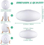 White Oval Paper Lanterns, 22" Large Hanging Paper Lantern Shade, 1 Pack - Image 4