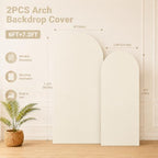 Ivory Arch Cover 7.2 and 6ft Spandex Wedding Arch Backdrop Cover Set of 2 - Image 5