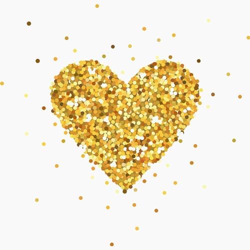 CafePress Gold Glitter Heart Illustration Greeting Cards Greeting Card (20-pack), Note Card with Blank Inside, Birthday Card Matte - Image 3