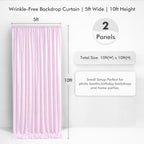 10×10ft Light Pink Curtains for Wedding Party Backdrop Decor-2 Panel 5×10ft - Image 2