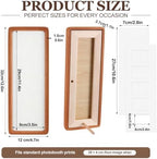 Lineshading 2 Pcs Photo Booth Frames 11.4 x 3.5 in, White, Teak Wood - Image 2