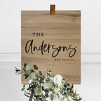 Andaz Press Large Wooden Welcome Sign for Wedding Rustic Welcome Sign 16" x 20" Custom Last Name & EST. Date Fall Wedding Signage English Oak MDF Wood Finish Wedding Reception Indoor Outdoor Signs - Image 3