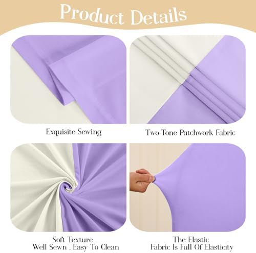 Beige and Purple Arch Backdrop Covers 7.2FT 6FT Party Wedding Arch Covers Stretchy Backdrop Set of 2 Baby Shower Bridal Shower Photo Birthday Spandex Pink Arch Stand Cover - Image 6