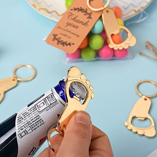 50 Pcs Golden Footprint Bottle Opener Baby Shower Favors for Guest - Image 6