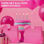 Feifeiya 30 Pcs Small Hot Pink Gift Bags with Ribbon Handle - Image 6