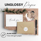 100 Pack Thank You Cards with Envelopes 100 Pack - 4x6 Thank You Cards with Envelopes for Baby Shower, Weddings, Birthdays, Graduations and Small Business with 120 Stickers & Free Pen (White & Black) - Image 3