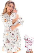 Mommy and Me Robe and Swaddle Set | Maternity Robe Matching Baby Girl, Boy by ECOBABYMadeWithLove