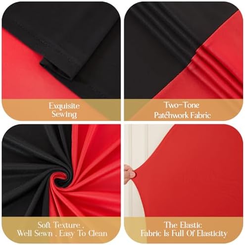 7.2FT & 6FT Arch Backdrop Cover, Black & Red Wedding Arch Covers, Spandex Arch Covers Stretchy Backdrop for Bridal Shower Baby Shower Birthday Decoration - Image 5