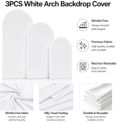 6,6.6,7.2FT Arch Backdrop Stand and Cover Set (White) - Image 3