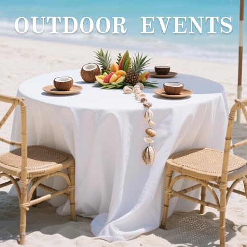 DRESSMAKER 6 Pack Round Table Cloth 90 Inch White Cloth Fit 6FT Round Table - Image 7