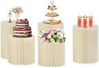 Cylinder Stands for Party, 5 PCS Foldable Cylinder Pedestal Stand, Paper Column Display Stands, Milky White Cylinders Columns Table Roman Pillar for Wedding Birthday Baby Shower Party Decor (5) by Unknown