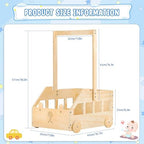 Rolling Baby Shower Wooden Crate Gift Basket with Wheels Nursery - Image 3