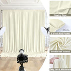 40x10ft Beige Backdrop Curtain for Wedding Parties Wrinkle Free Fabric Beige Drapes Backdrop Decoration for Baby Shower Birthday Photography Decoration 8 Panels, 5ft x 10ft - Image 4