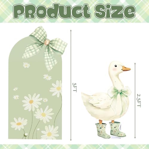 Novabright 2 Pcs One Silly Goose Party Decoration Sage Green Bow 5ft/2.5ft - Image 6