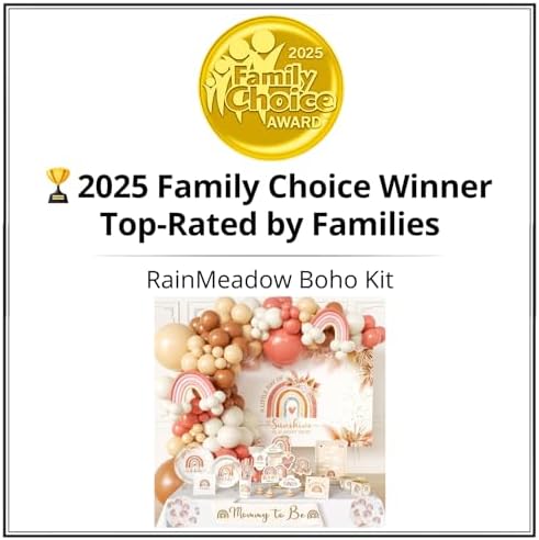 408 Pc Boho Baby Shower Decorations for Girl - Rainbow Kit, Serves 24 - Image 2