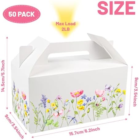 50 PCS Wild Flower Gift Boxes, Spring Party Favor Treat Birthday Candy Box - Image 2