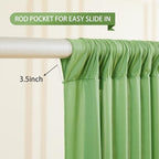 Sage Green Backdrop Curtain 8 Panels-Wrinkle-Free Green Curtains Polyester Photography Drapes for Baby Shower Birthday Party Photo Background Backdrop Stand- 32 X10FT (Sage Green) - Image 2